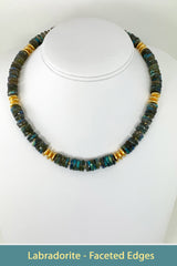 Labradorite Slices with Faceted Edges