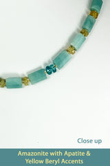 Amazonite with Golden Beryl & Apatite