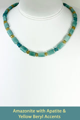Amazonite with Golden Beryl & Apatite