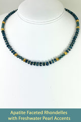 Apatite (Teal) with Freshwater Pearls