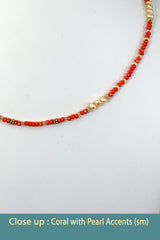 Coral Beads with Freshwater Pearls
