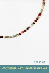 (SOLD)Garnet and Labradorite Assymetrical Design