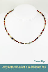 (SOLD)Garnet and Labradorite Assymetrical Design