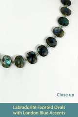 (SOLD)Labradorite Faceted Ovals with London Blue Quartz
