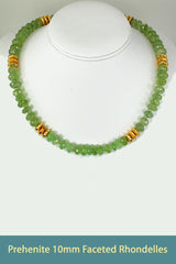 Prehenite Faceted Rhondelles