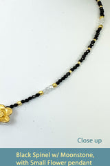Black Spinel  with Moonstone