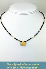 Black Spinel  with Moonstone