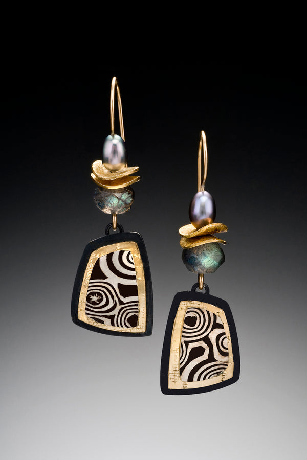 Heron Wing w/ Labradorite and pearl