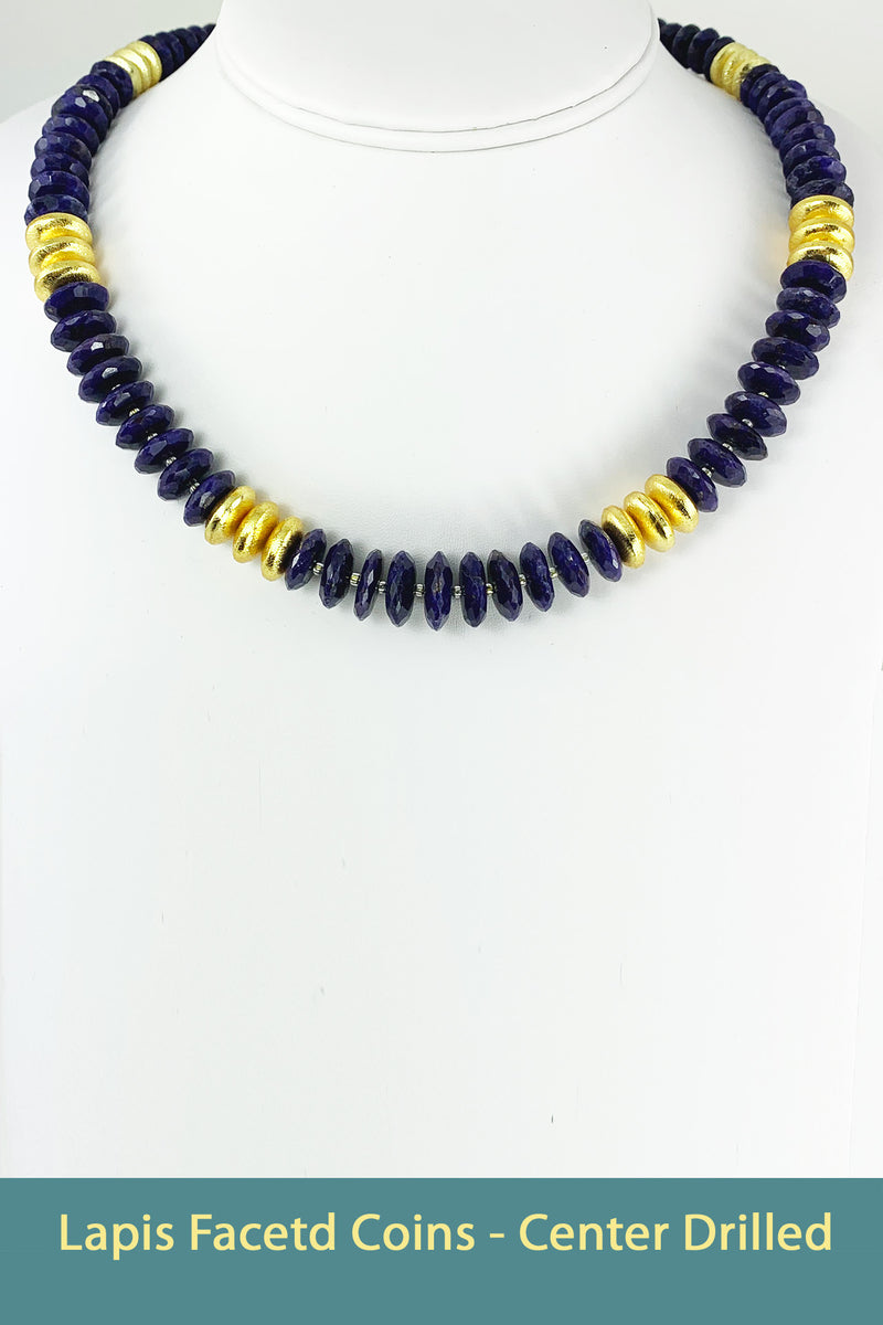 Lapis Lazuli Faceted Coins  - SOLD