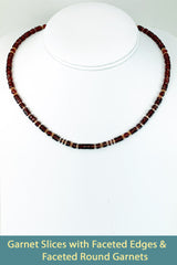 Garnet with Faceted Edges