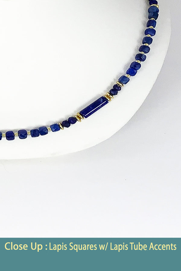 (Sold)Lapis Faceted Squares