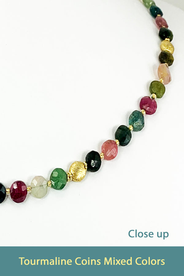 Rainbow Tourmaline Faceted Coins