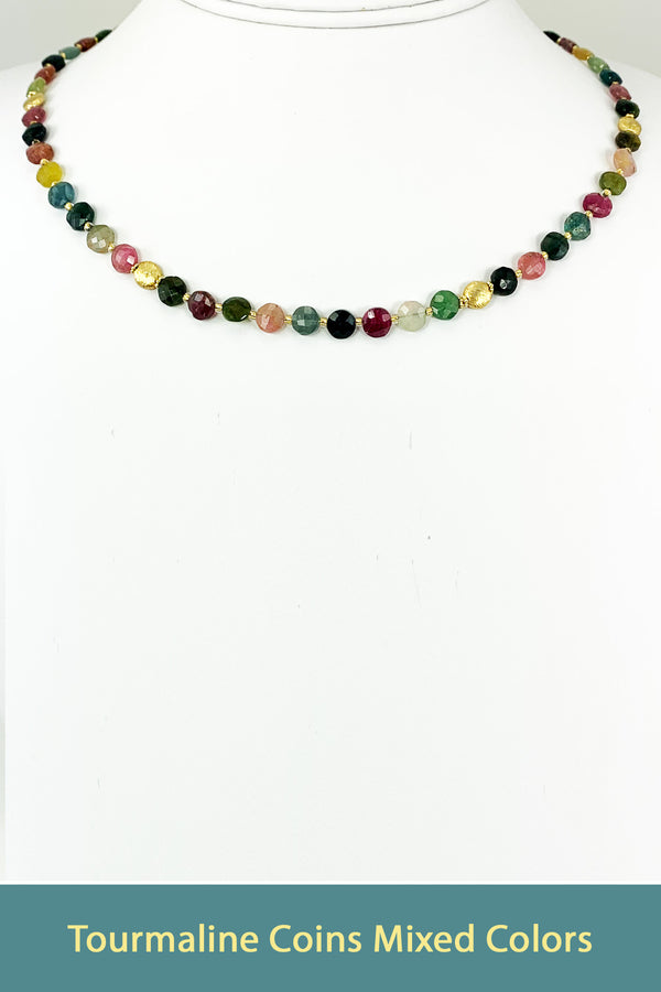 Rainbow Tourmaline Faceted Coins